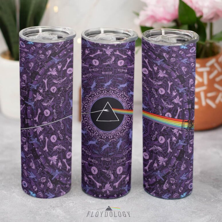 Pink Floyd Dark Side of the Moon Album Psychedelic Skinny Stainless Steel Tumbler