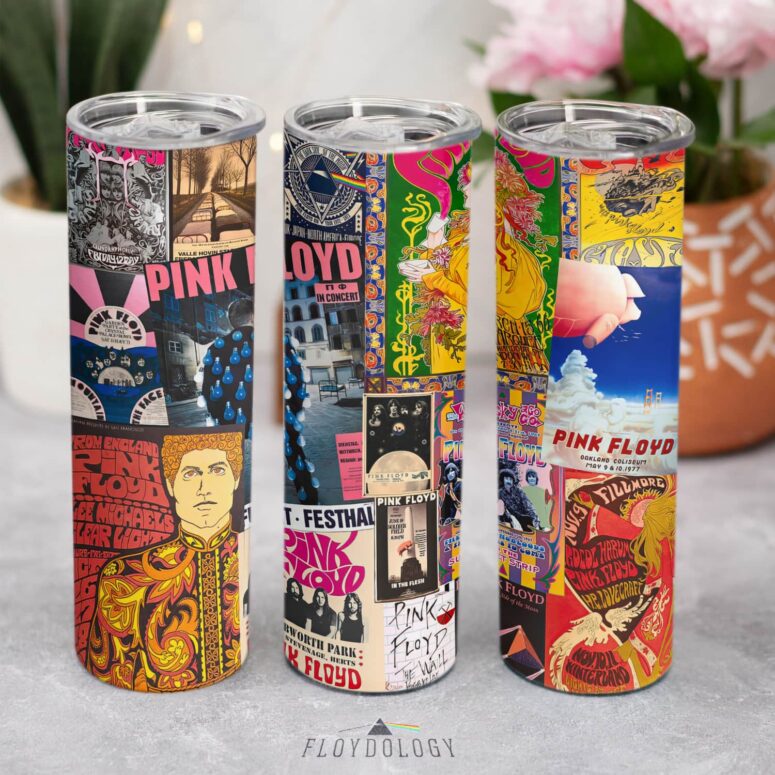 Pink Floyd Vintage Rock Concert Skinny Stainless Steel Tumbler