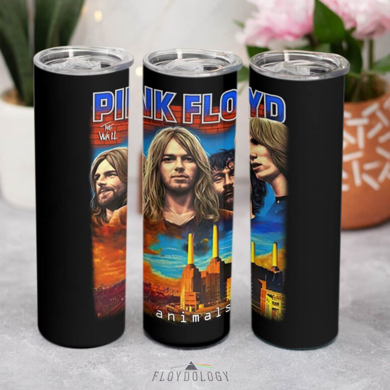 The Wall Animals Painting Skinny Stainless Steel Pink Floyd Tumbler The Wall Animals Painting Skinny Stainless Steel Pink Floyd Tumbler