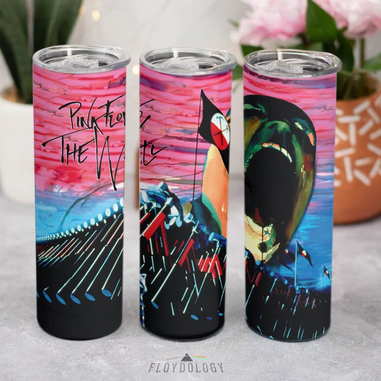 The Wall Hammers and Scream Skinny Stainless Steel Pink Floyd Tumbler
