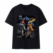 Wish You Were Here Dsotm Astronaut Handshake Front Tshirt Black - OtherBrick