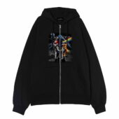 Wish You Were Here Dsotm Astronaut Handshake Front Ziphoodie Black - OtherBrick