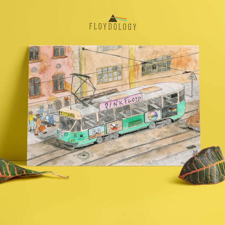 Tram and Cat Vintage - Pink Floyd Poster
