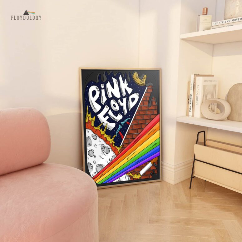 The Wall DSOTM Money Hammers Have a Cigar Illustration - Pink Floyd Poster