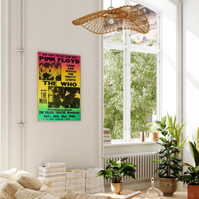 And The Who 1966 Vintage UK Concert - Pink Floyd Poster And The Who 1966 Vintage UK Concert - Pink Floyd Poster