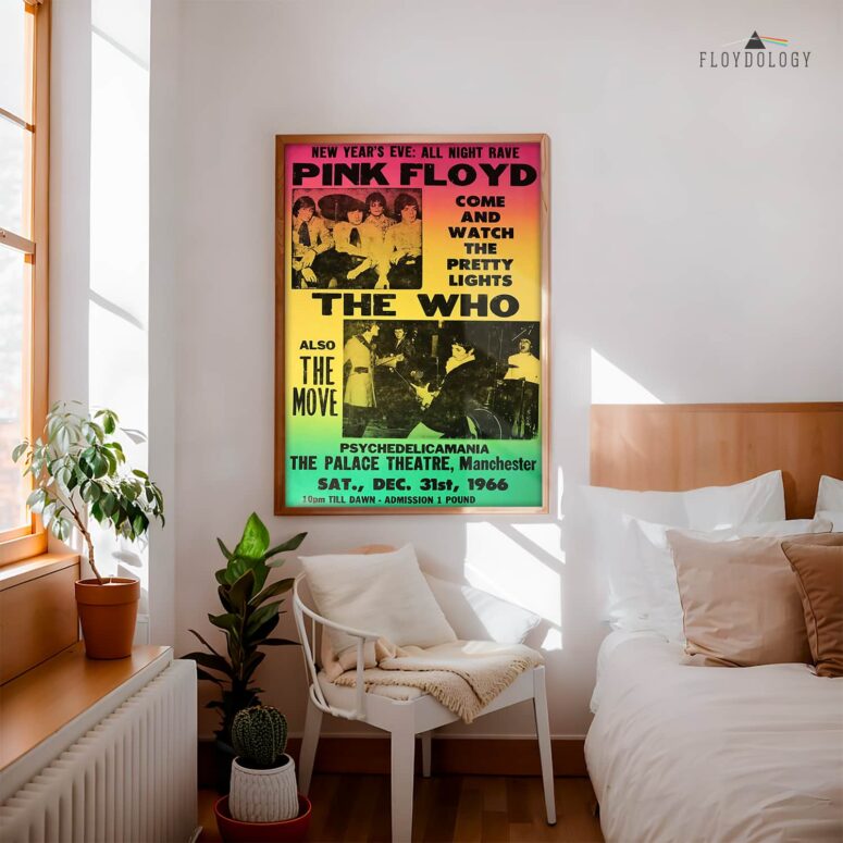 And The Who 1966 Vintage UK Concert - Pink Floyd Poster And The Who 1966 Vintage UK Concert - Pink Floyd Poster
