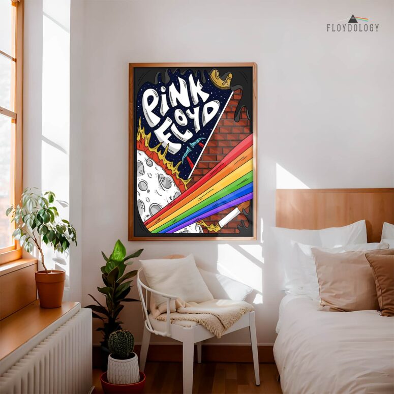 The Wall DSOTM Money Hammers Have a Cigar Illustration - Pink Floyd Poster