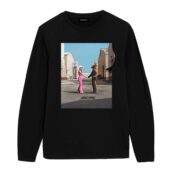 Barbenheimer Pink Floyd Wish You Were Here Front Longsleeve Black - OtherBrick