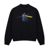 Doctor Who Pink Floyd Tardis Dark Side Of The Booth Front Sweatshirt Black - OtherBrick