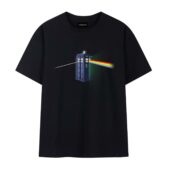 Doctor Who Pink Floyd Tardis Dark Side Of The Booth Front Tshirt Black - OtherBrick