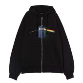 Doctor Who Pink Floyd Tardis Dark Side Of The Booth Front Ziphoodie Black - OtherBrick