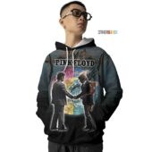 Wish You Were Here Desert Man In Bowler Diver Shakehand Hoodie Front - OtherBrick