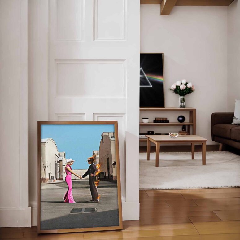 BarbenHeimer Pink Floyd Wish You Were Here Poster BarbenHeimer Pink Floyd Wish You Were Here Poster