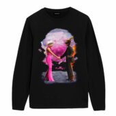 Barbenheimer Wish You Were Here Pink Floyd Front Longsleeve Black - OtherBrick