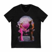 Barbenheimer Wish You Were Here Pink Floyd Front Vneck Black - OtherBrick