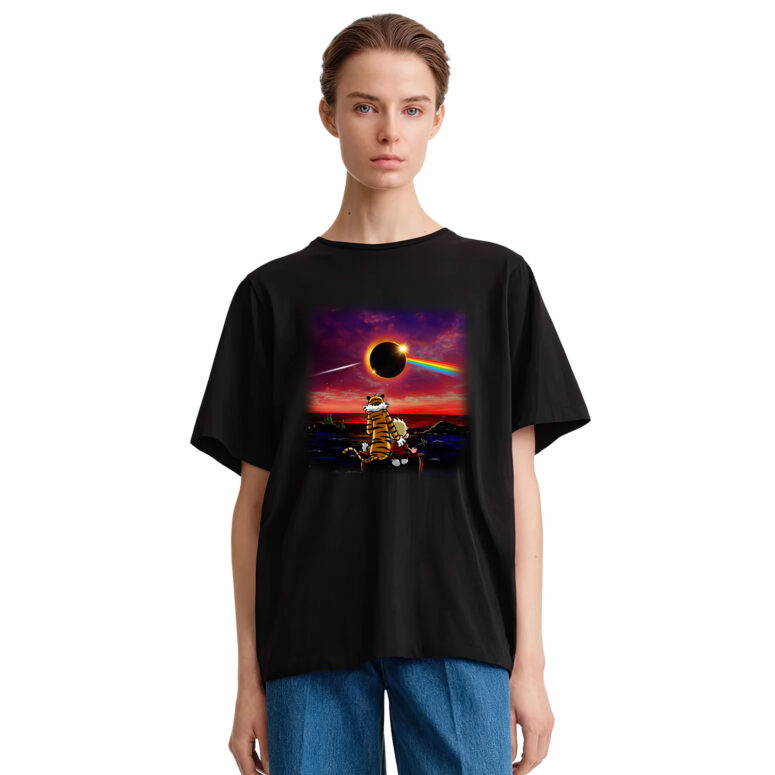 Calvin and Hobbes Gazing at the Moon Solar Eclipse 2024 Shirt Calvin and Hobbes Gazing at the Moon Solar Eclipse 2024 Shirt