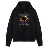 Hello Darkness My Old Friend April 8 2024 Front Hoodie Black - OtherBrick