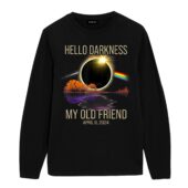 Hello Darkness My Old Friend April 8 2024 Front Longsleeve Black - OtherBrick
