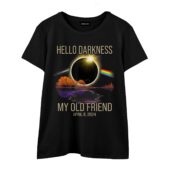 Hello Darkness My Old Friend April 8 2024 Front Wtee Black - OtherBrick
