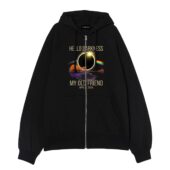 Hello Darkness My Old Friend April 8 2024 Front Ziphoodie Black - OtherBrick