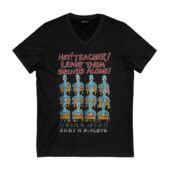 Hey Teacher Leave Them Squids Alone Weird Fish Shrimp Floyd Front Vneck Black - OtherBrick