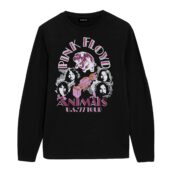 Pink Floyd Animals Us 1977 Tour Pig Vintage Front Longsleeve Black - OtherBrick