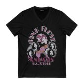 Pink Floyd Animals Us 1977 Tour Pig Vintage Front Vneck Black - OtherBrick