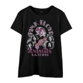 Pink Floyd Animals Us 1977 Tour Pig Vintage Front Wtee Black - OtherBrick
