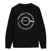 Pink Floyd Dark Side Of The Moon Total Solar Eclipse 8 April 2024 Front Longsleeve Black - OtherBrick