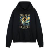 Pink Floyd Prims Van Gogh Starry Night Total Solar Eclipse April 8 2024 Front Hoodie Black - OtherBrick