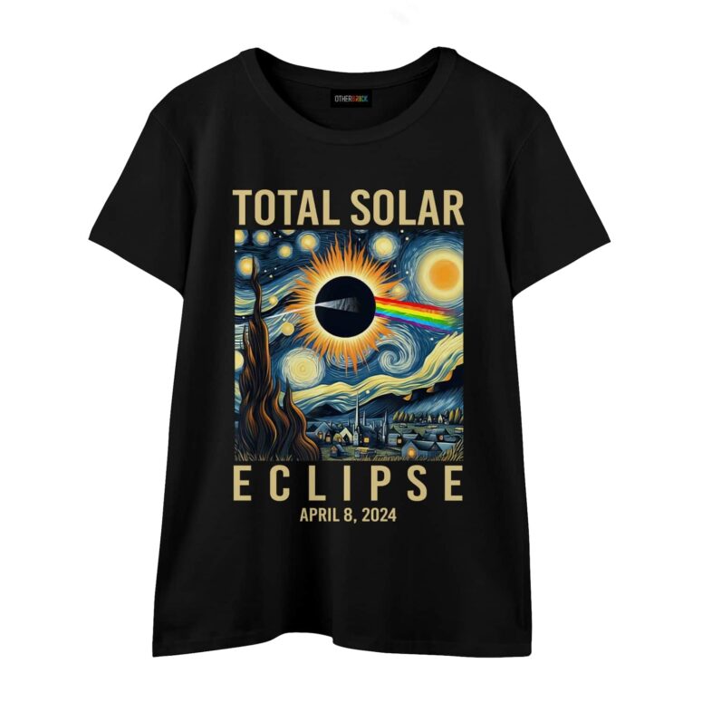 Pink Floyd TDSOTM Van Gogh Starry Night Total Solar Eclipse April 8 2024 Shirt
