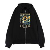 Pink Floyd Prims Van Gogh Starry Night Total Solar Eclipse April 8 2024 Front Ziphoodie Black - OtherBrick