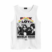 Pink Floyd World Tour 1973 Vintage Front Tank White - OtherBrick