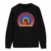 Pyramid Sunrise Eclipse 1972 Dark Side Of The Moon Tour Front Longsleeve Black - OtherBrick