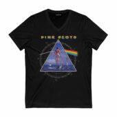 Shine On You Crazy Diamond Dark Side Of The Moon Pink Floyd Front Vneck Black - OtherBrick