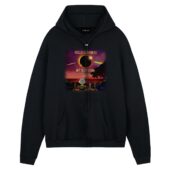 Snoopy Solar Eclipse Hello Darkness My Old Friend April 8 2024 Front Hoodie Black - OtherBrick