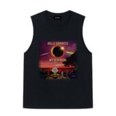 Snoopy Solar Eclipse Hello Darkness My Old Friend April 8 2024 Front Tank Black - OtherBrick