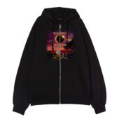 Snoopy Solar Eclipse Hello Darkness My Old Friend April 8 2024 Front Ziphoodie Black - OtherBrick