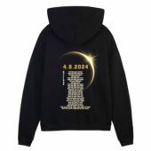 The Dark Side Of The Moon Eclipse Lyric 8 April 2024 Back Hoodie Back - OtherBrick