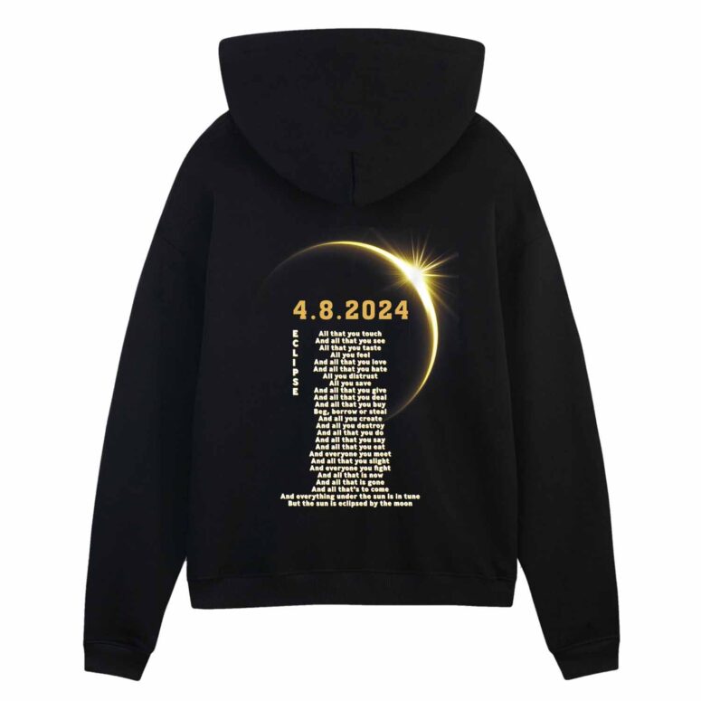 The Dark Side of the Moon Eclipse Lyric 8 April 2024 Pink Floyd Shirt