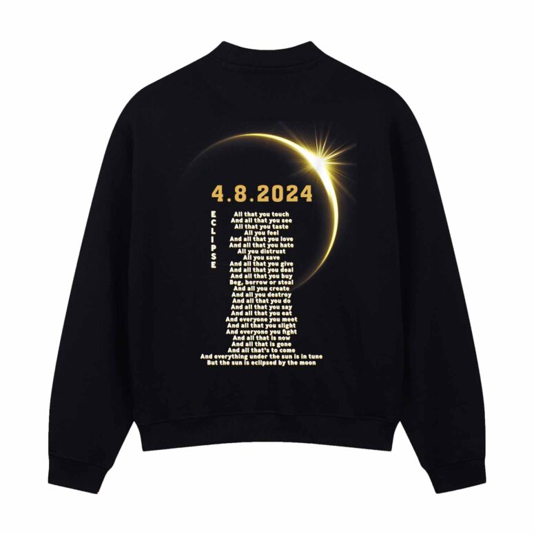 The Dark Side of the Moon Eclipse Lyric 8 April 2024 Pink Floyd Shirt