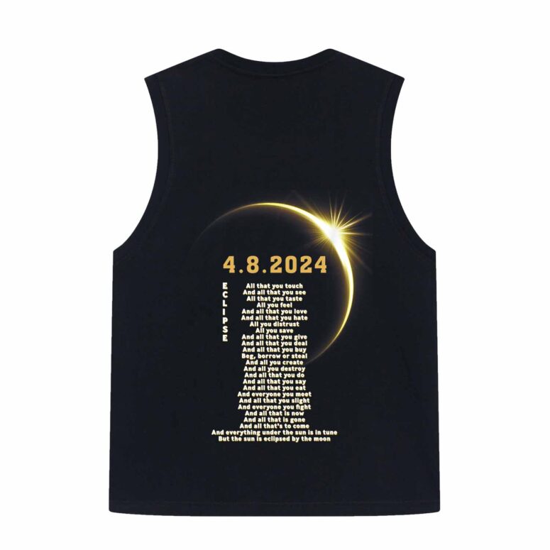 The Dark Side of the Moon Eclipse Lyric 8 April 2024 Pink Floyd Shirt