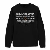 The Dark Side Of The Moon Eclipse Lyric 8 April 2024 Front Longsleeve Black - OtherBrick