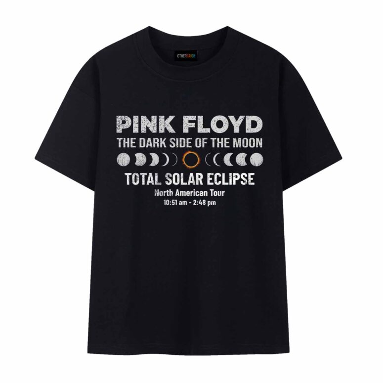 The Dark Side of the Moon Eclipse Lyric 8 April 2024 Pink Floyd Shirt