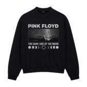 The Dark Side Of The Moon Eclipse Vintage Pink Floyd Front Sweatshirt Black - OtherBrick