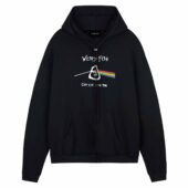 Weird Fish Pink Floyd Carp Side Of The Moon Front Hoodie Black - OtherBrick