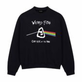 Weird Fish Pink Floyd Carp Side Of The Moon Front Sweatshirt Black - OtherBrick