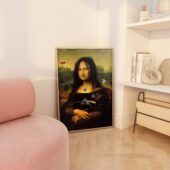Pv11 Pink Floyd Tdsotm Vinyl Disk Animals Atom Heart Mother Monalisa Parody Poster - OtherBrick