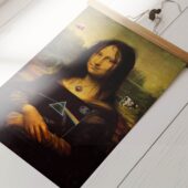 Pv1 Pink Floyd Tdsotm Vinyl Disk Animals Atom Heart Mother Monalisa Parody Poster - OtherBrick