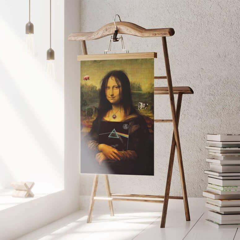 Pink Floyd TDSOTM Vinyl Disk Animals Atom Heart Mother Monalisa Parody Poster Pink Floyd TDSOTM Vinyl Disk Animals Atom Heart Mother Monalisa Parody Poster